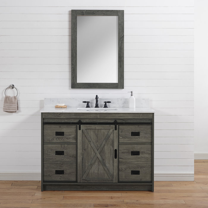 Sand & Stable Jillian 48'' Freestanding Single Bathroom Vanity with Engineered Stone Vanity Top
